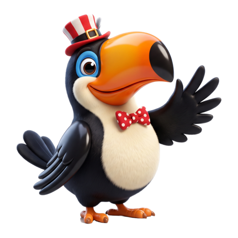 Toco the Toucan waving hello